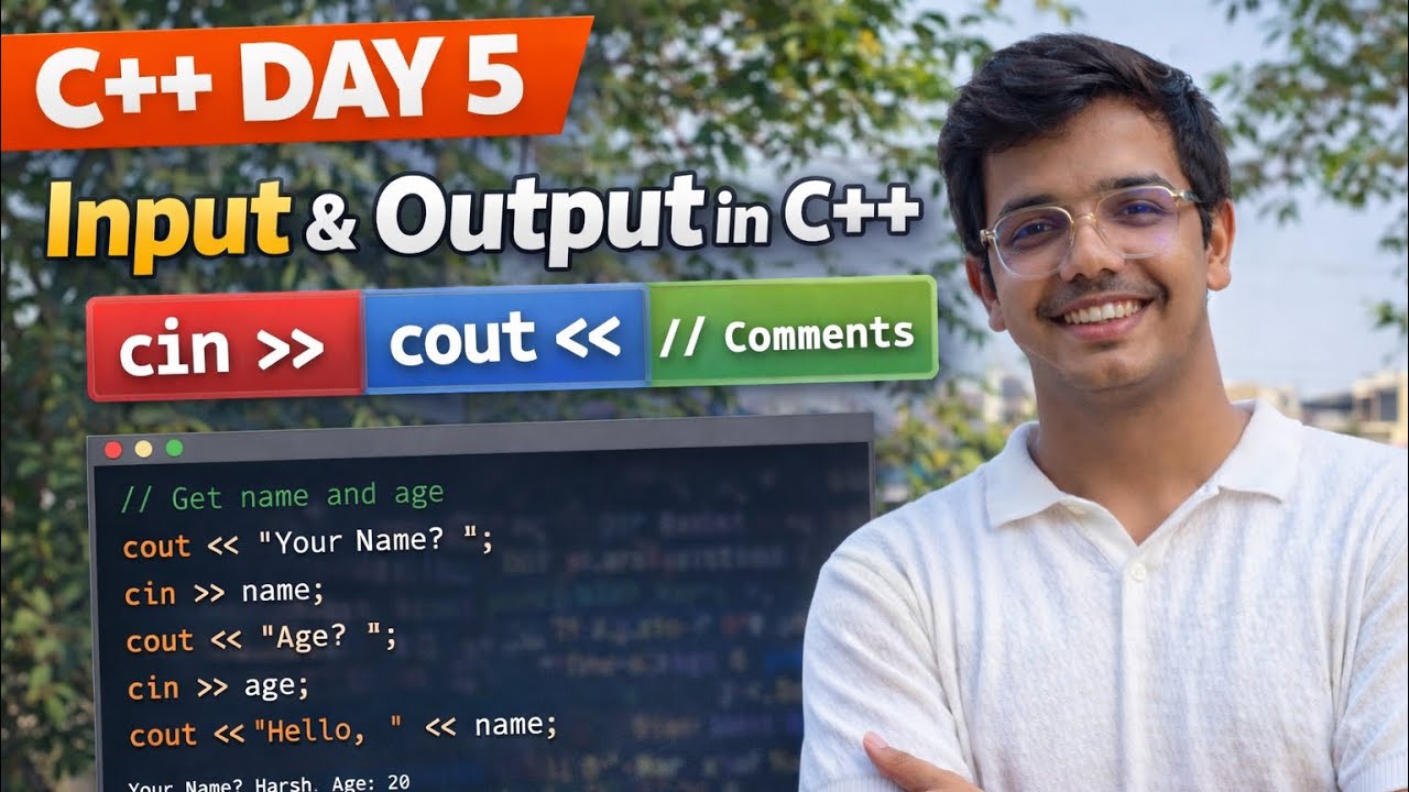 C++ Day 5 : Input in C++ | Comments & Terminal Explained