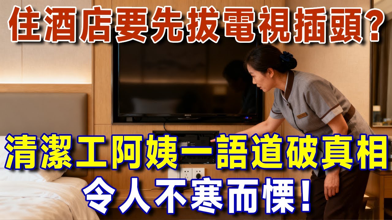 入住酒店為何要「先拔掉電視插頭」？清潔工阿姨一語道破真相，令人不寒而慄！【有書說】 