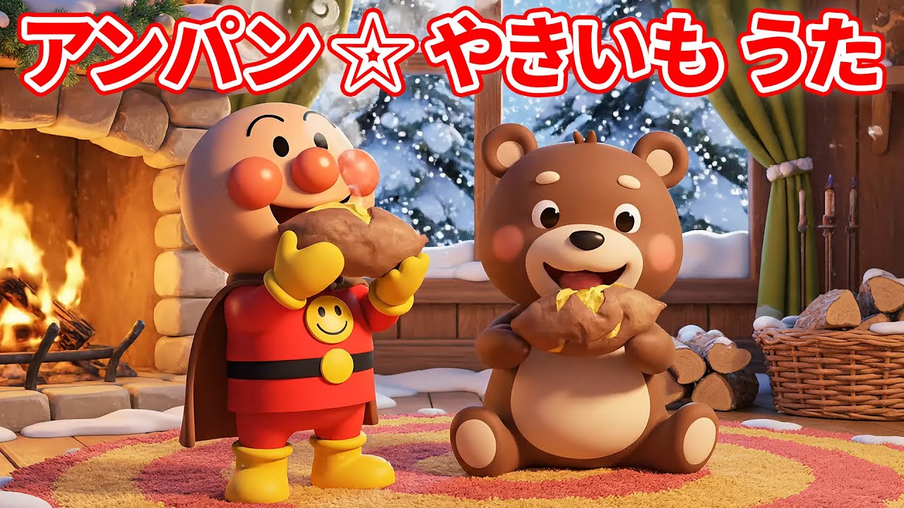 やきいも うた 🥔 アンパンマン ❄️ やきいも やきいも おなかが グー ～ 😋 子供の歌メドレー 🎶 赤ちゃんが喜ぶ歌 ⛄ 子供の歌 🌨️ 童謡 #アンパンマン #anpanman