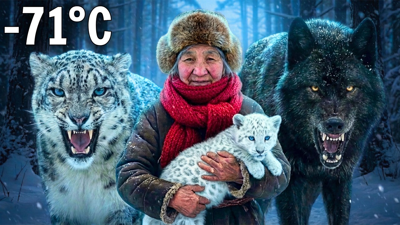 Две дикие стаи объединились при -71°C❄️, чтобы спасти потерянного детеныша снежного барса🐆🐺