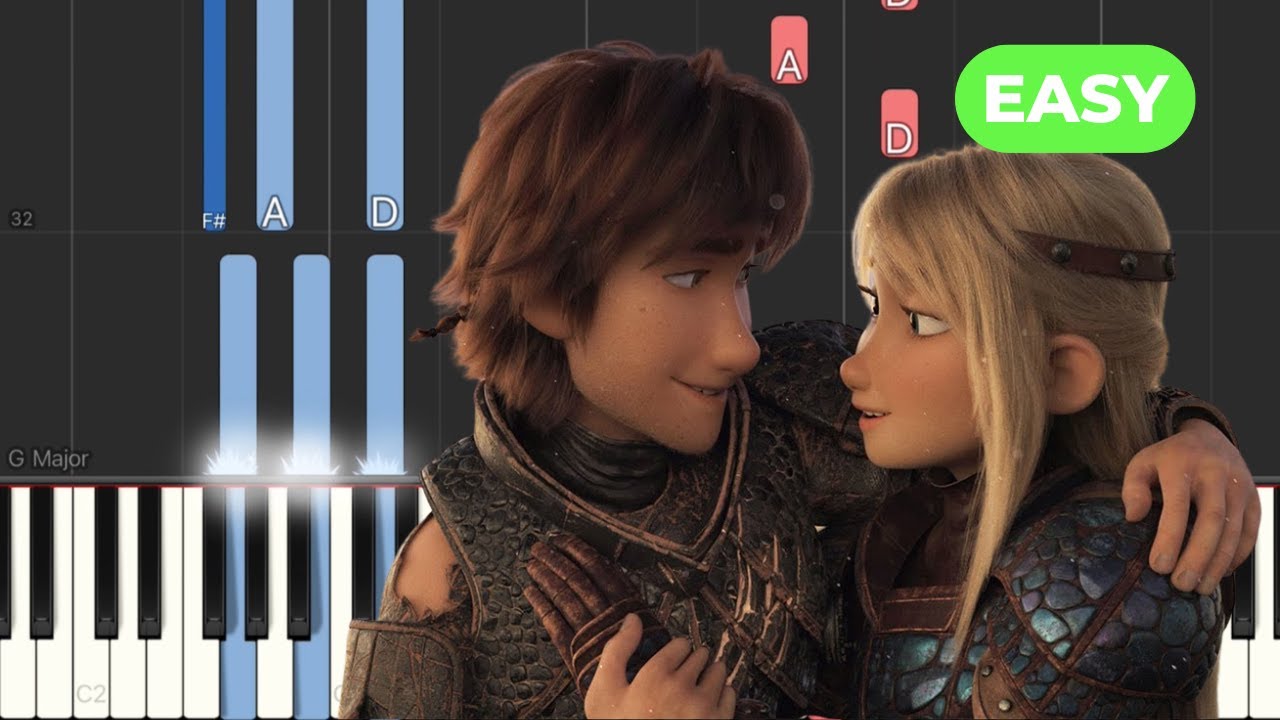 Romantic Flight (from 'How To Train Your Dragon') EASY Piano Tutorial + Sheet Music