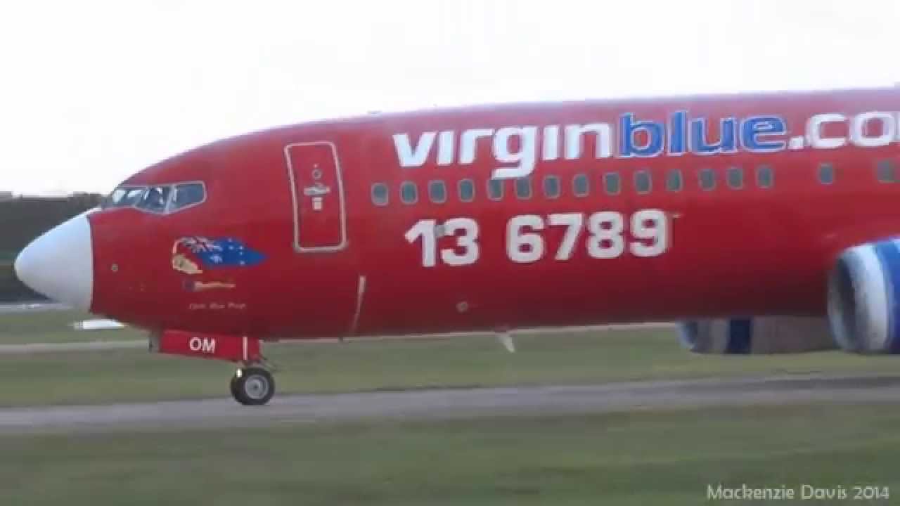 Virgin Australia Boeing 737-8FE [VH-VOM] | Taxi & Takeoff Runway 19 | Brisbane Airport (FULL HD)
