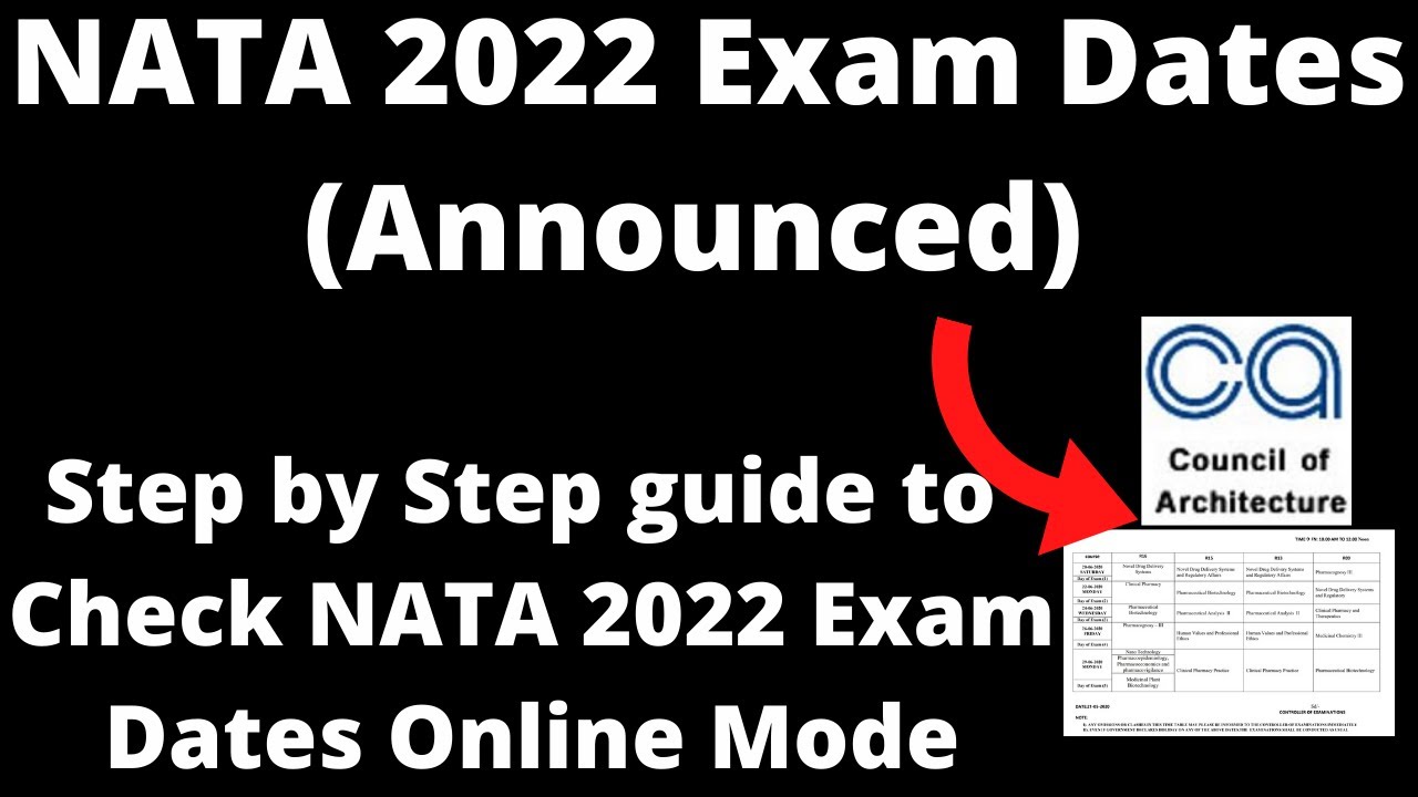 NATA 2022 Exam Dates (Announced) - How to Check Official NATA 2022 Exam Dates Online Mode