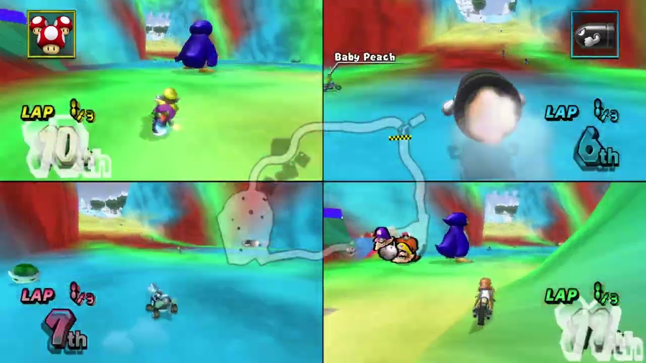 Mario Kart Wii Custom Tracks (History) ✦ 4 Players #652 (3 Tracks) 150cc