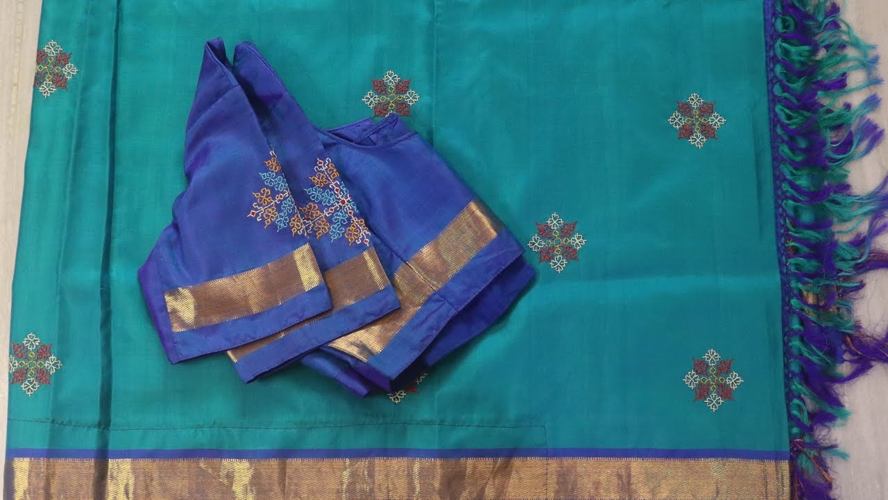 Kasuthi embroidery on pattu saree| karnataka special traditional embroidery