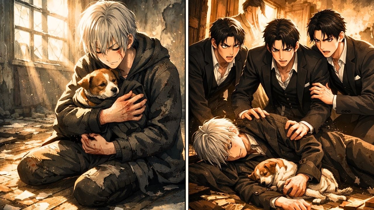 The Mute Omega Saved A Wounded Dog – The Triplet Alpha King Found Him Dying In An Abandoned House