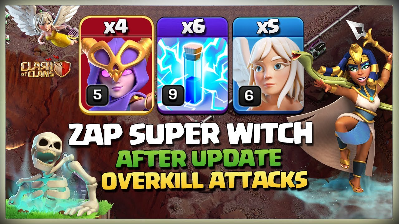 Th14 Super Witch Attack Strategy | Th14 Zap Super Witch on these bases! Th14 Switch Clash of Clans