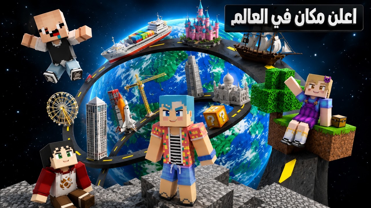 فلم ماين كرافت : الصعود الى اعلى مكان في العالم مع زعرور المشاكس🔥😱