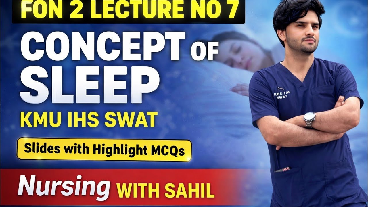 Fon 2 Lecture no 7 concept of sleep kmu IHS swat slides with highlights mcqs/nursing with Sahil 