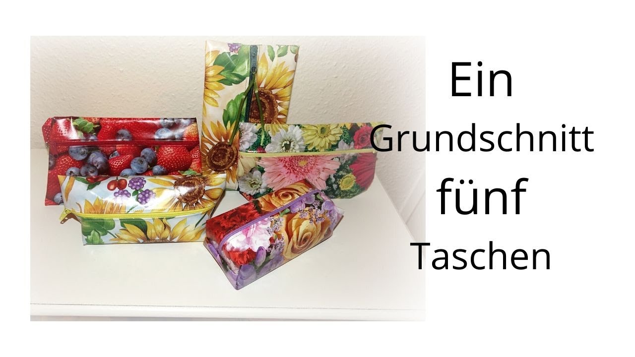 Ein Grundschnitt fünf unterschiedliche Taschen aus Wachstuch nähen für Anfänger