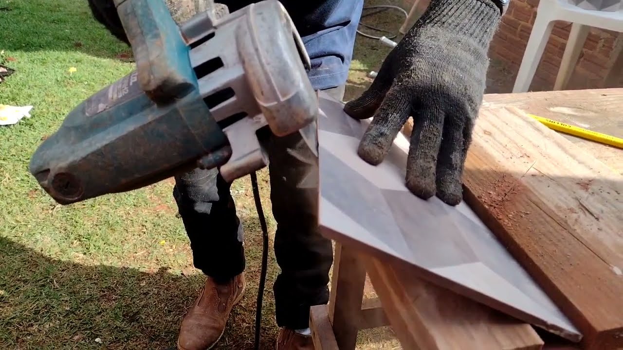 Aprenda como cortar e fazer (45 graus meias esquadrias)  em cerâmicas para fazer Vasos