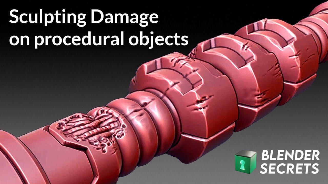Sculpting damage on procedural objects | Blender Secrets