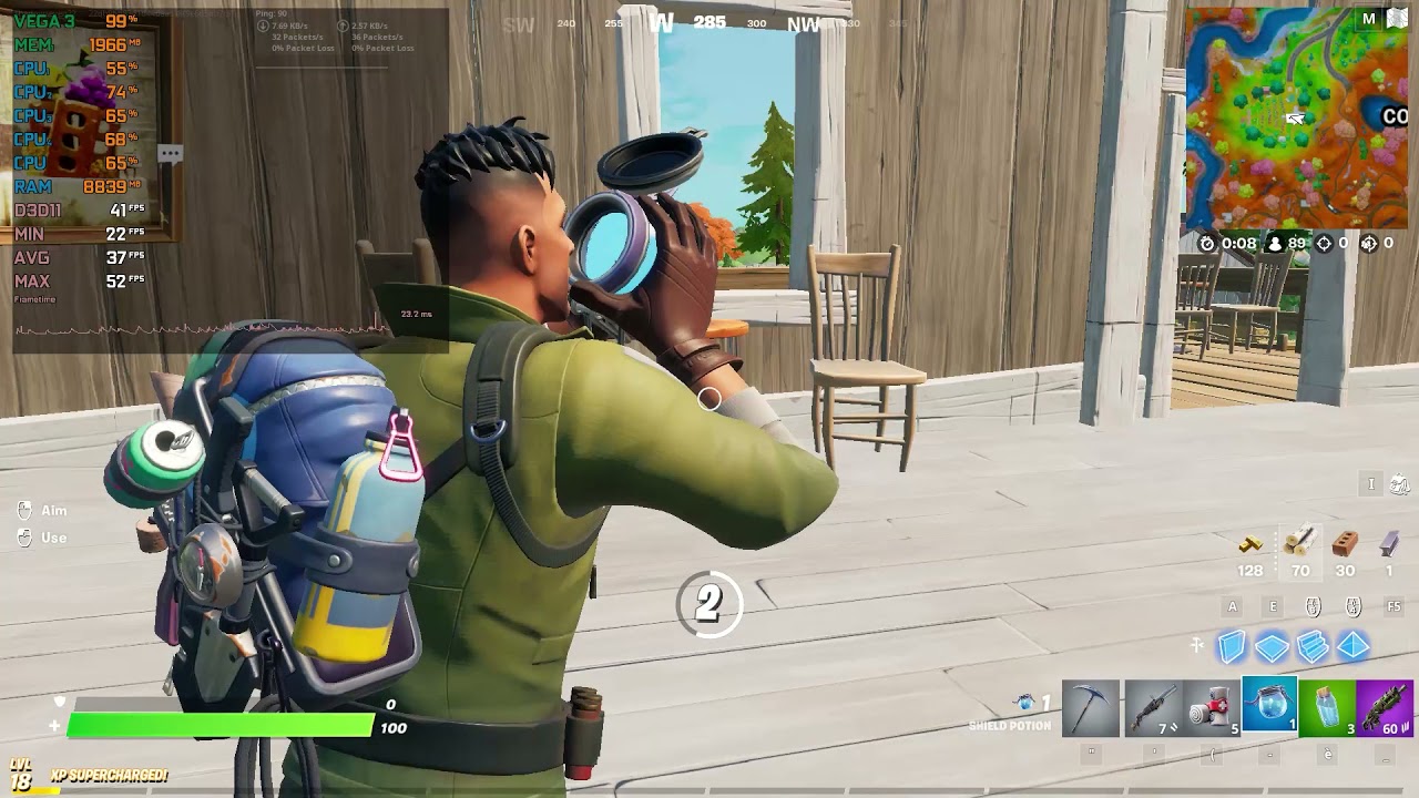 Vega 3 - fortnite Low dx 11 ft AMD Athlon&trade; 200GE - 1080p & 720p Test