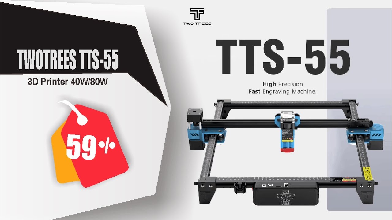 Twotrees TTS-55 Laser Engraving Cutting Machine For Wood/Leather/Metal/Acrylic Laser Machine