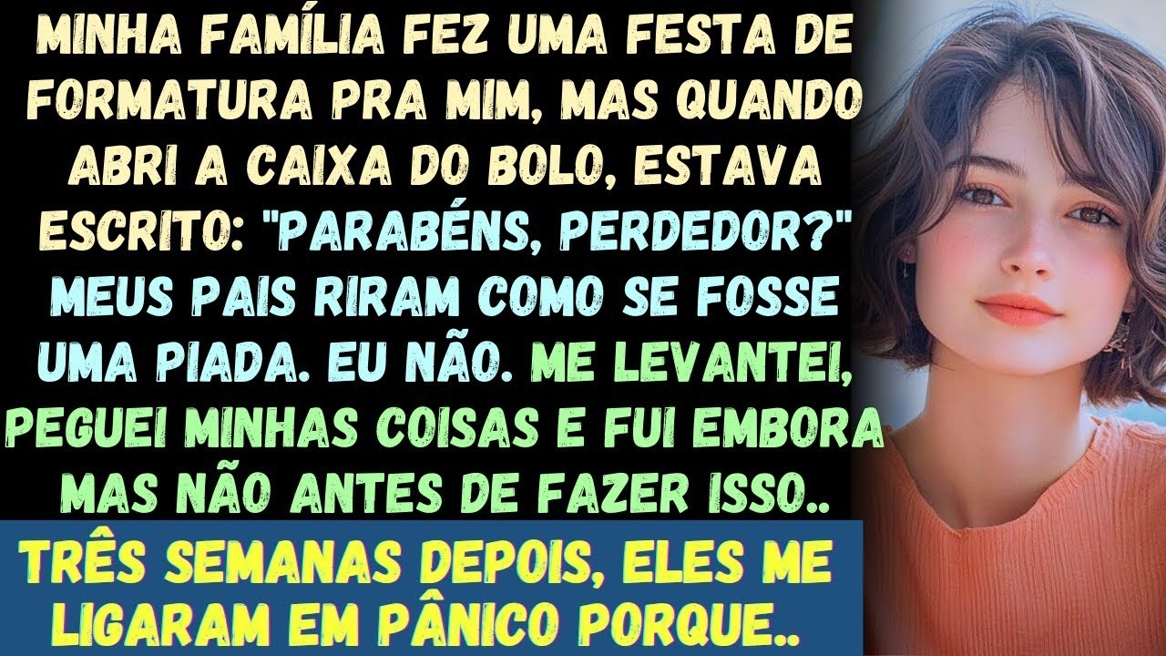 O bolo dizia  'Parabéns, Perdedor!' Eu peguei minhas coisas e fui embora, mas não antes de fazer
