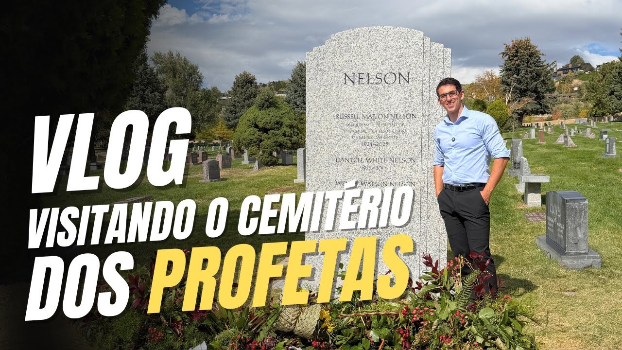 Visita ao cemitério de Salt Lake, vendo a lápide dos profetas