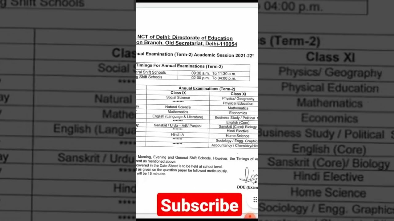 Class 9 and 11 date-sheet annual exam ( Term-2) 2022 #shorts #cbsencert #datesheet2022