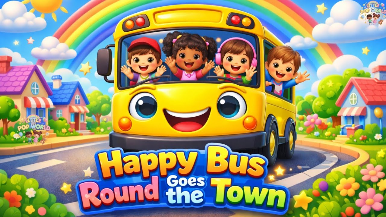 The Happy Bus Goes Zoom Zoom || @Littlepopworld09 Kids nursery rhymes song #nurseryrhymes #kidssongs