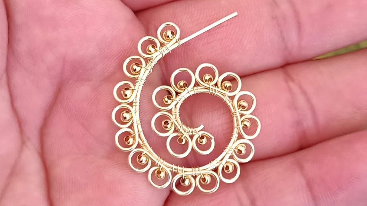 aretes de espiral con filigrana