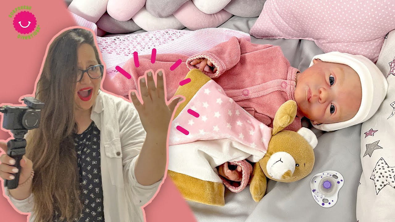 ¡RETO! 😵‍💫 SÓLO la MANO IZQUIERDA Rutina de noche con Bebé Reborn Lindea y @AdaSweetReborns