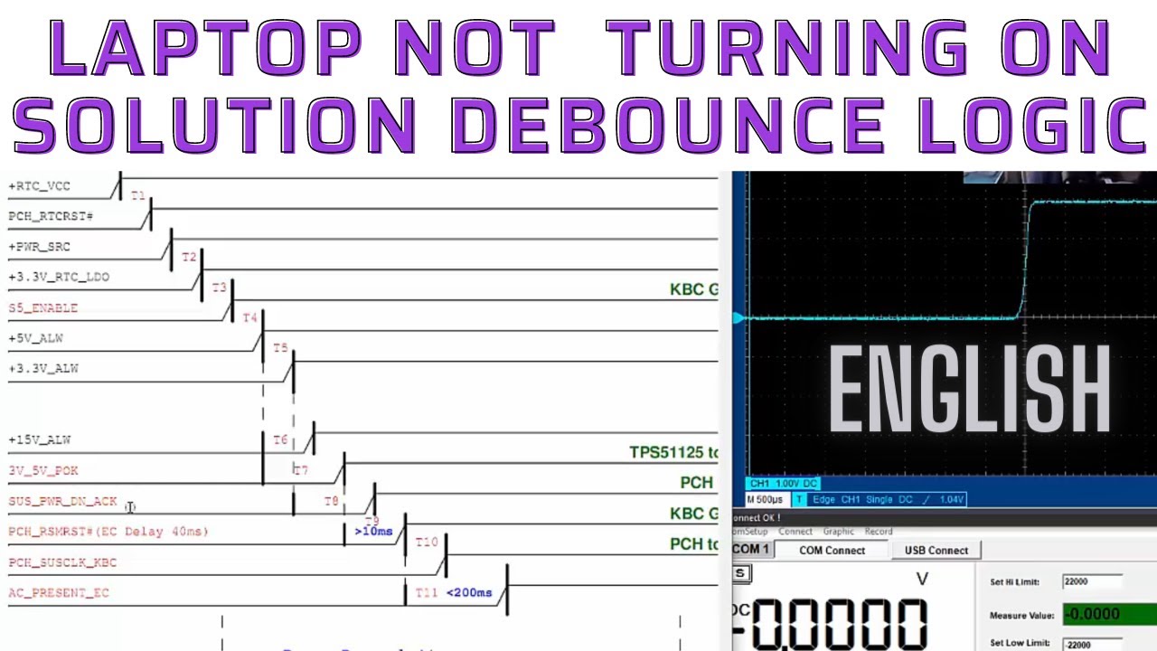 Laptop Not Turning ON Solution with DEBOUNCE LOGIC PART 2 | Eng | Chip level Laptop Training #laptex