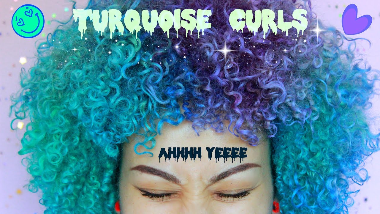DYING CURLY HAIR | Manic Panic Atomic Turquoise + Punky Colours Purple