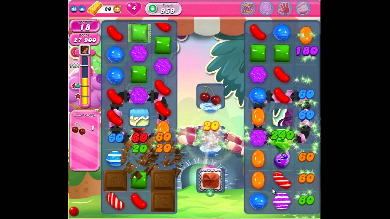 Candy Crush Saga Level 959 No Boosters 3 Stars