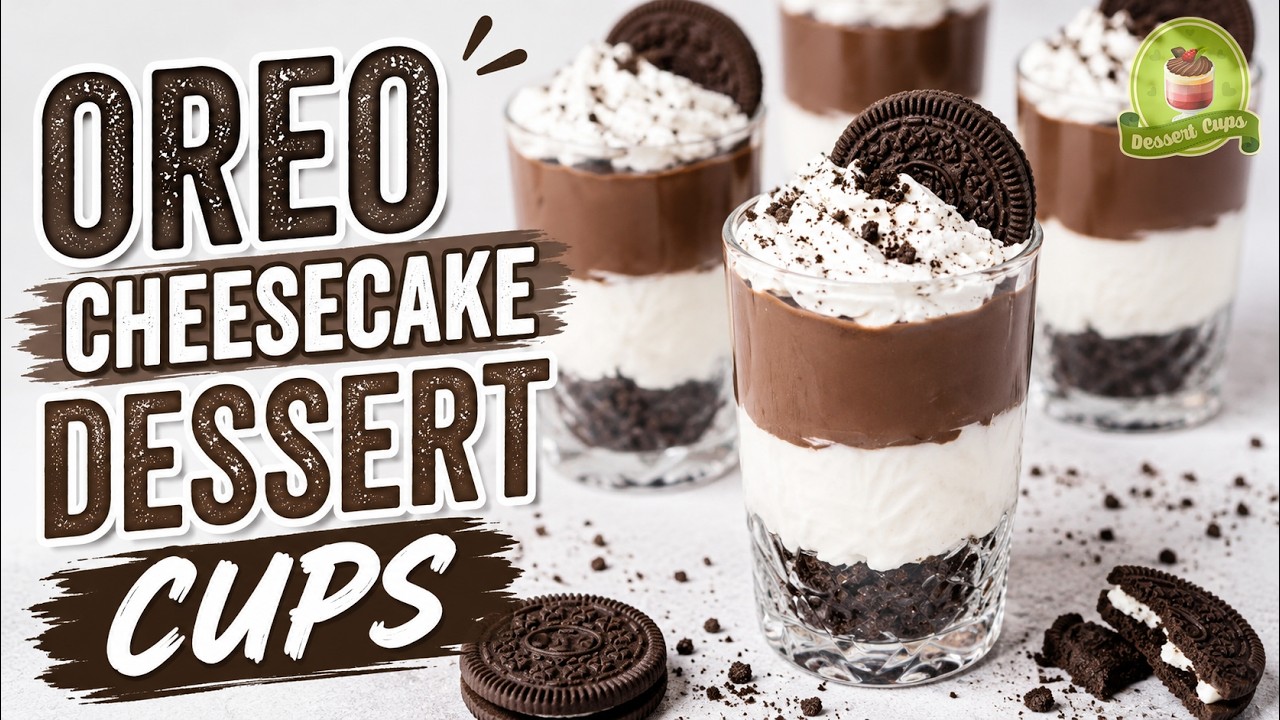 Oreo Cheesecake Dessert Cups Recipe | No Bake Oreo Dessert Cups - No Bake Oreo Custard Desserts