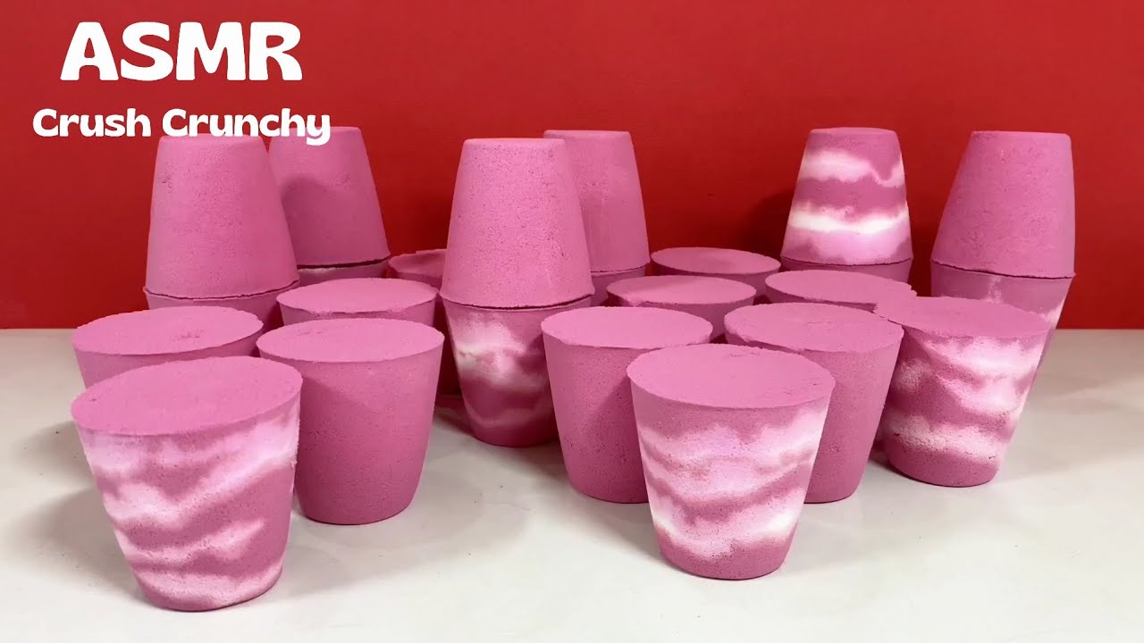 ASMR Baking Soda Pink Glasses Crumble #AsmrCrushCrunchy