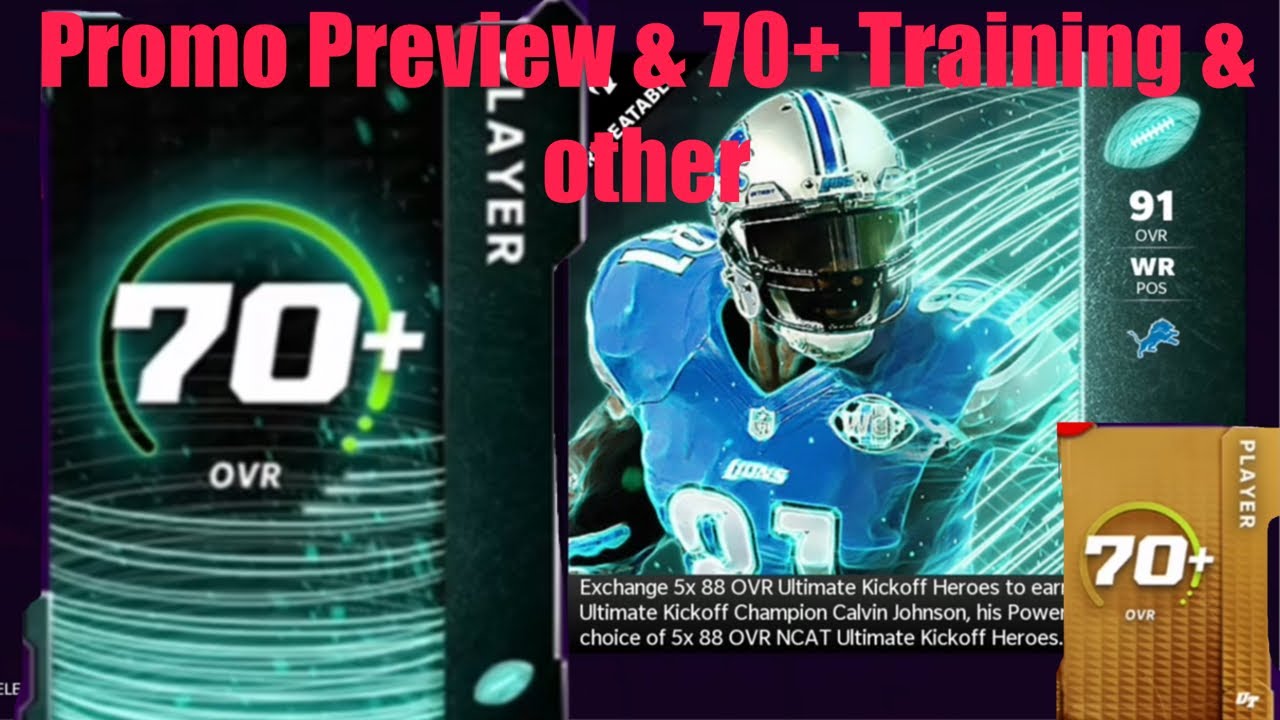 ULTIMATE KICKOFF PROMO, 70+ Training & Other Packs Madden22UltimateTeam