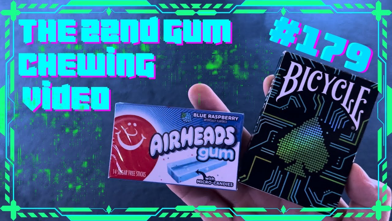 ASMR Gum Chewing, Mouth Sounds, Soft Spoken Whispers ~ Solitaire #179: Airheads Gum