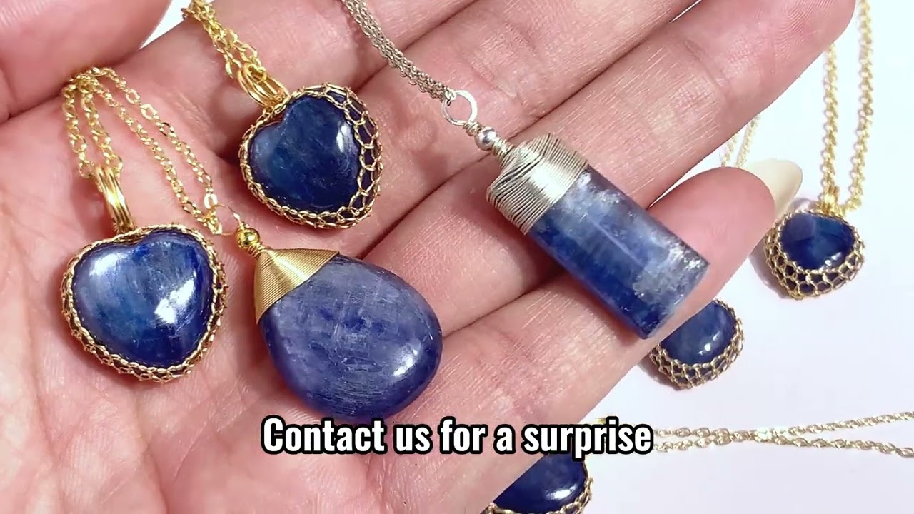 Robin Crystal natural blue apatite crystal pendant necklaces#crystalwholesale #jewelry #pendant