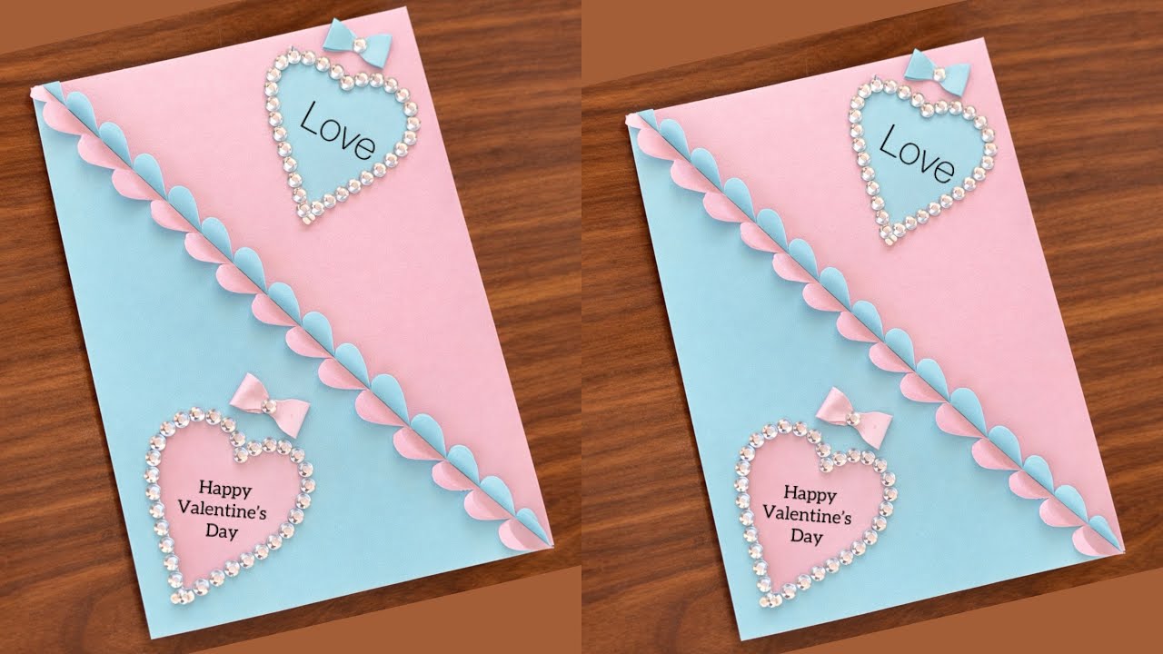 Valentine’s day greeting card idea | handmade valentines day card making idea 