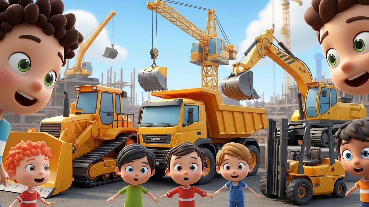 🎵 Camiones de Construcción Grandes ABC | canciones infantiles para niños | Aprende el Alfabeto