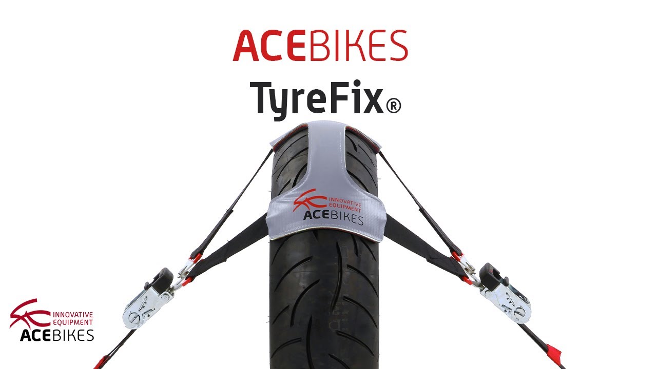 Acebikes TyreFix Tie-down motorcycle transport, Transportsicherung motorrad transport, la sangle qui