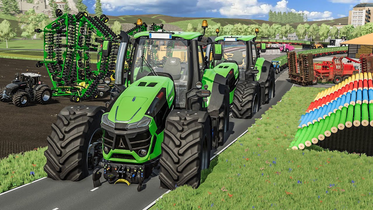 FS 22 Ferme irréaliste | Tracteur GIGANTESQUE, semoir de 100 mètres et Silo de 10.000.000 L