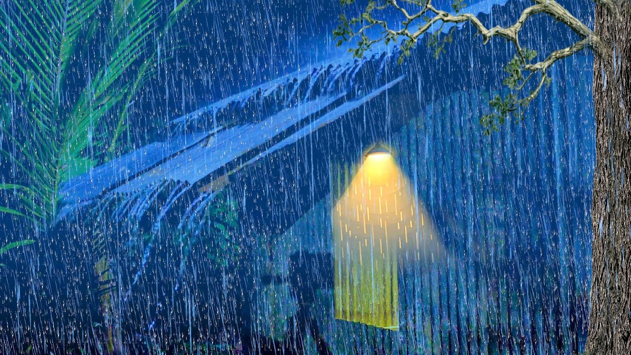 🔴 Goodbye Insomnia with Heavy Rain Sounds and Thunder Roaring on the Tin Roof of a Cozy Old House