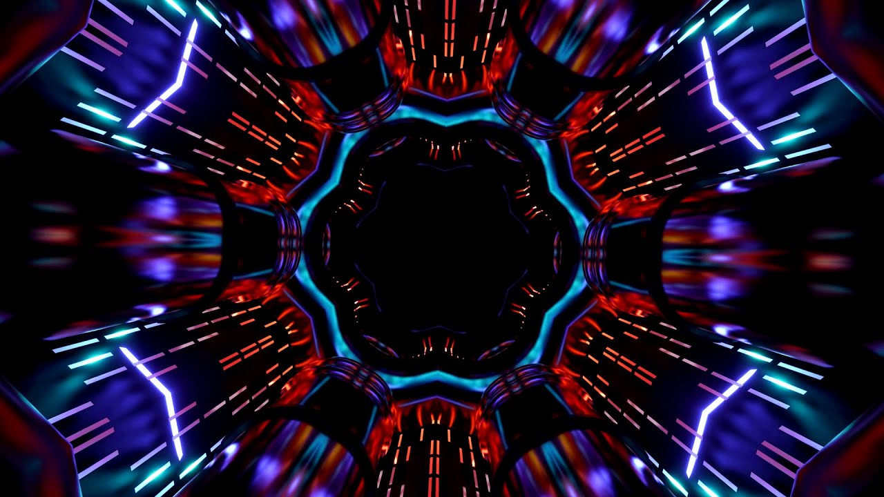 4k Abstract Screensaver Kaleidoscope Visuals Metallic Color Neon TV background Video Loop