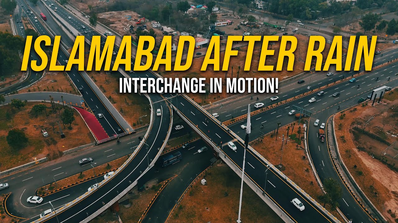 Islamabad After Rain ☁️✨ | Serene Aerial Views of Recep Tayyip Erdoğan Interchange 🚗🌿