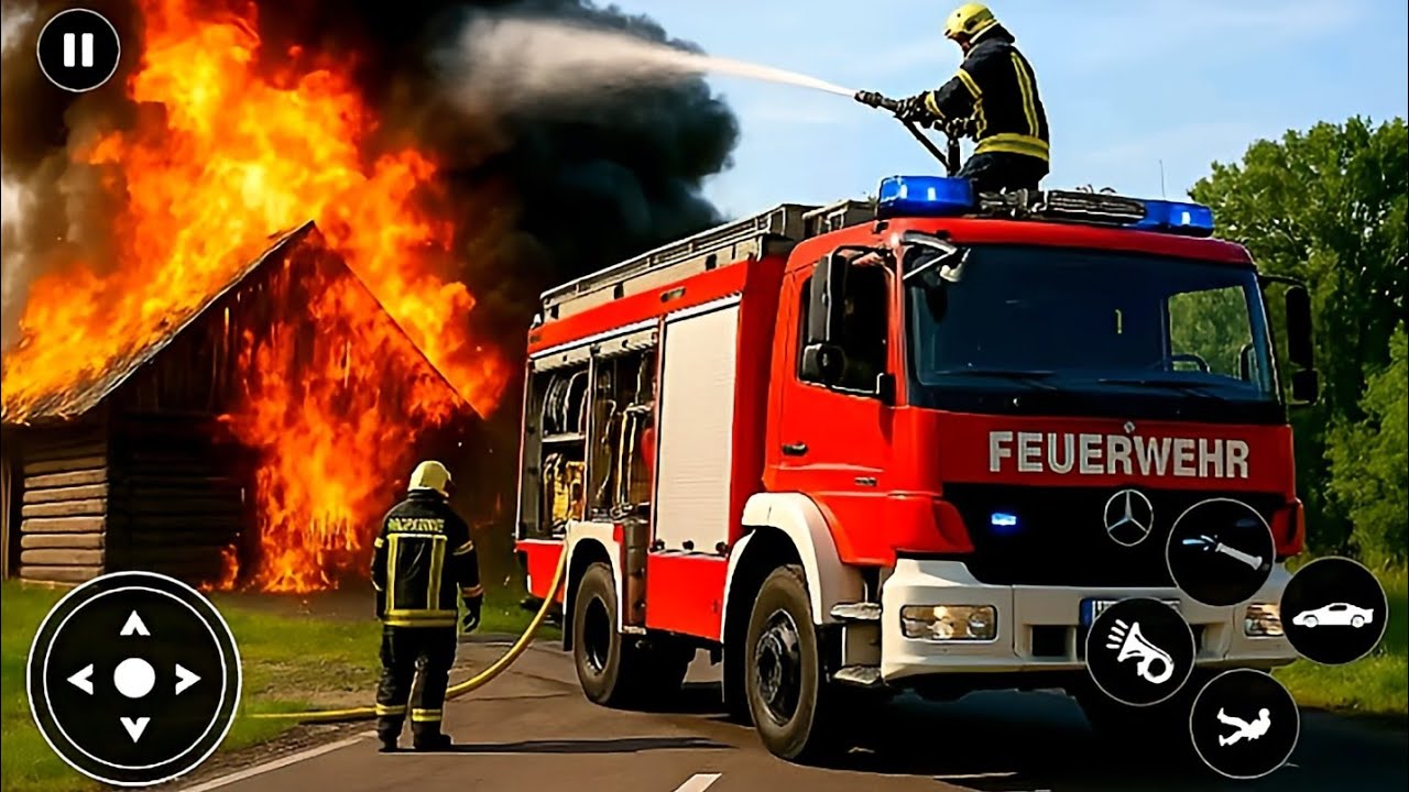 Fire Truck City Rescue Simulator 3D - 911 Emergency Firefighter Rescue Gameplay