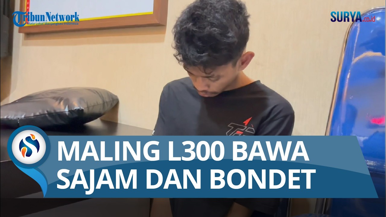 Maling Pikap L300 Terekam CCTV di Pacet Beraksi 4 TKP Mojokerto, Bawa Sajam dan Bondet
