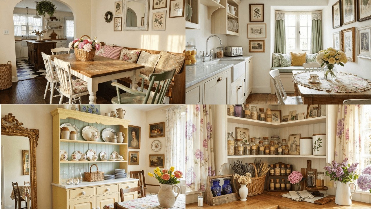 Vintage Cottage Kitchen Decorating Ideas For Spring: Soft Pastel Farmhouse Styling & Tour