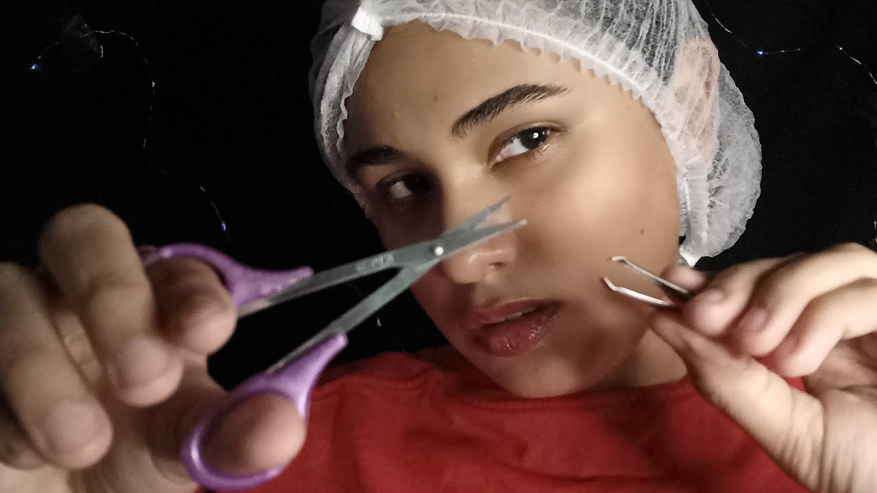ASMR ROLEPLAY FAZENDO SUA SOBRANCELHA (caótico)