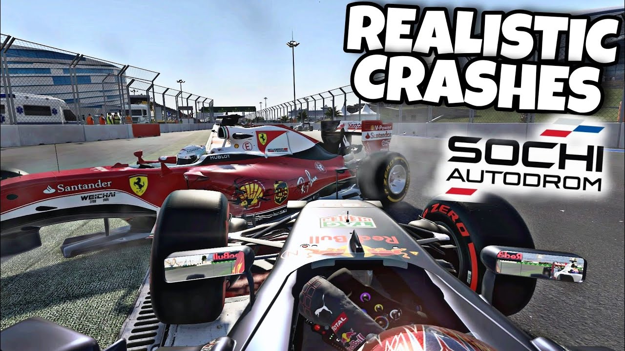REALISTIC F1 CRASHES SOCHI AUTODROM!