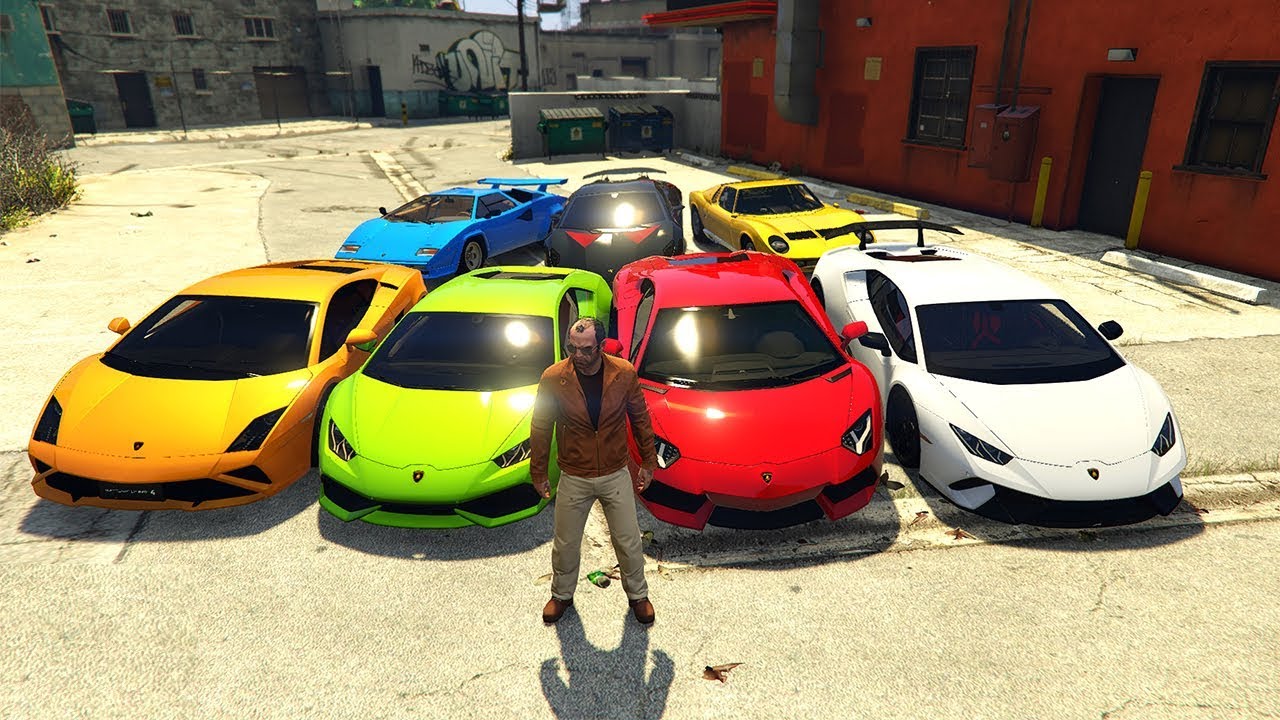 GTA 5 ✪ Stealing Luxury Lamborghini Cars with Trevor ✪ (Expensive Real Life Cars)#8