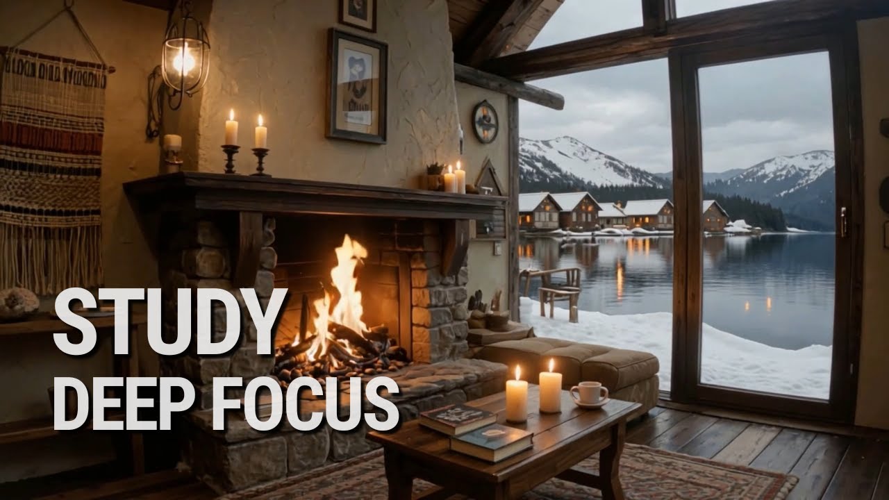 3 Hours of Cozy Croatian Lakehouse Fireplace Ambience: Crackling Fire Sounds for Study & Focus