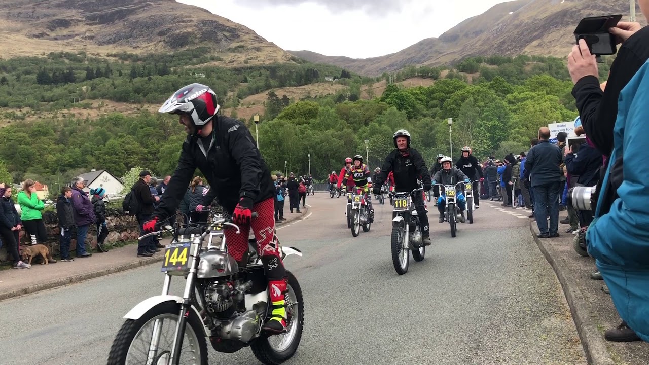 Pre’65 Scottish Trial 2019 Parade through Kinlochleven