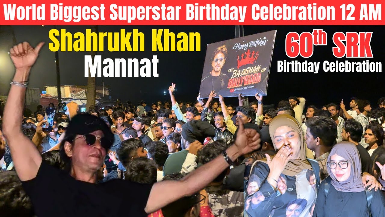 Shahrukh Khan 60th Birthday Celebration 12 AM at Mannat | Shahrukh Khan Birthday | SRK Birthday 2025