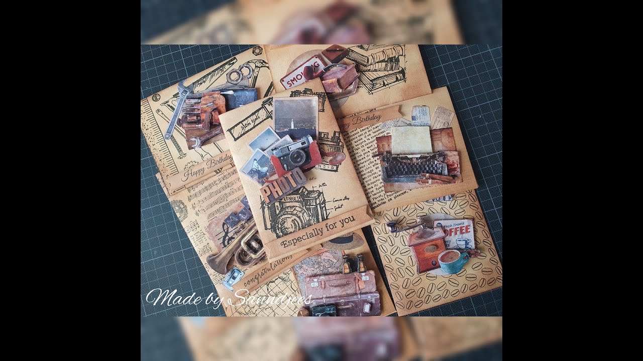 Vintage old look cards with 3d images