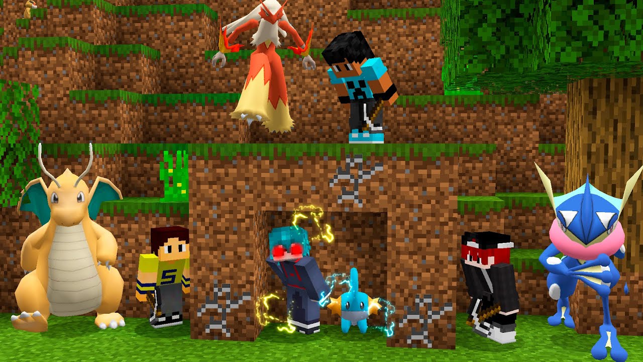 MINECRAFT PIXELMON MANHUNT COM PODERES (1 Speedrunner VS 3 Caçadores)